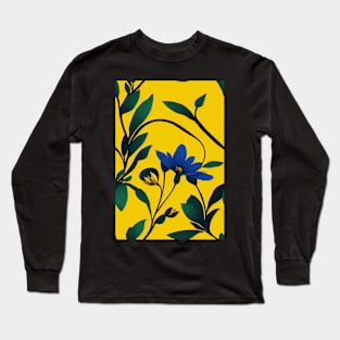 Beautiful Stylized Blue Flowers, for all those who love nature #182 Long Sleeve T-Shirt